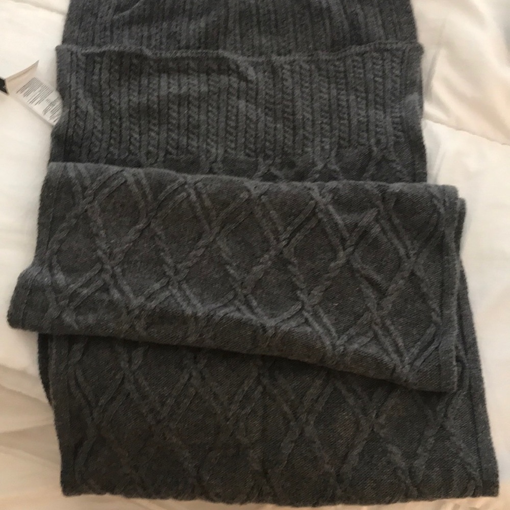 Charcoal gray cable knit scarf